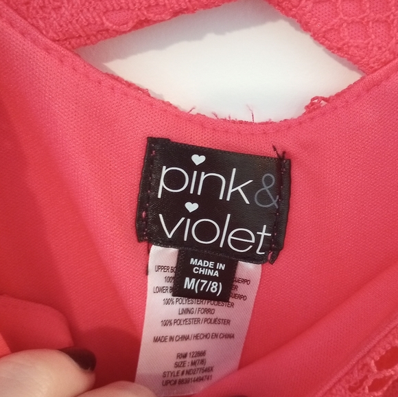 Pink & Violet little girls dress Size: M 7/8 - Picture 2 of 2